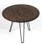 Ahşap Oymalı Yuvarlak Sehpa 60 cm.