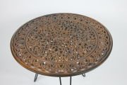 Ahşap Oymalı Yuvarlak Sehpa 60 cm.