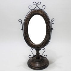 Ferforje Ayaklı Masa Üstü Makyaj Aynası