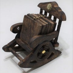 Eskitme Ahşap Sandalye Bardak Altlığı