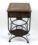 Ahşap Plak Standlı Komodin Etajer 40x40x69 cm. KNA580-1