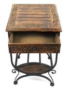 Ahşap Plak Standlı Komodin Etajer 40x40x69 cm. KNA580