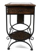 Ahşap Plak Standlı Komodin Etajer 40x40x69 cm. KNA580-1