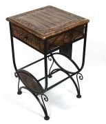 Ahşap Plak Standlı Komodin Etajer 40x40x69 cm. KNA580