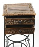 Ahşap Plak Standlı  Komodin Etajer 40x40x82 cm. KNA590