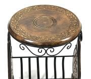 Eskitme Ahşap Ferforje Sehpa Gazetelik 36x38x50 cm.