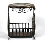 Eskitme Ahşap Ferforje Sehpa Gazetelik 36x38x50 cm.