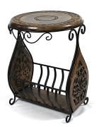 Eskitme Ahşap Ferforje Sehpa Gazetelik 36x38x50 cm.