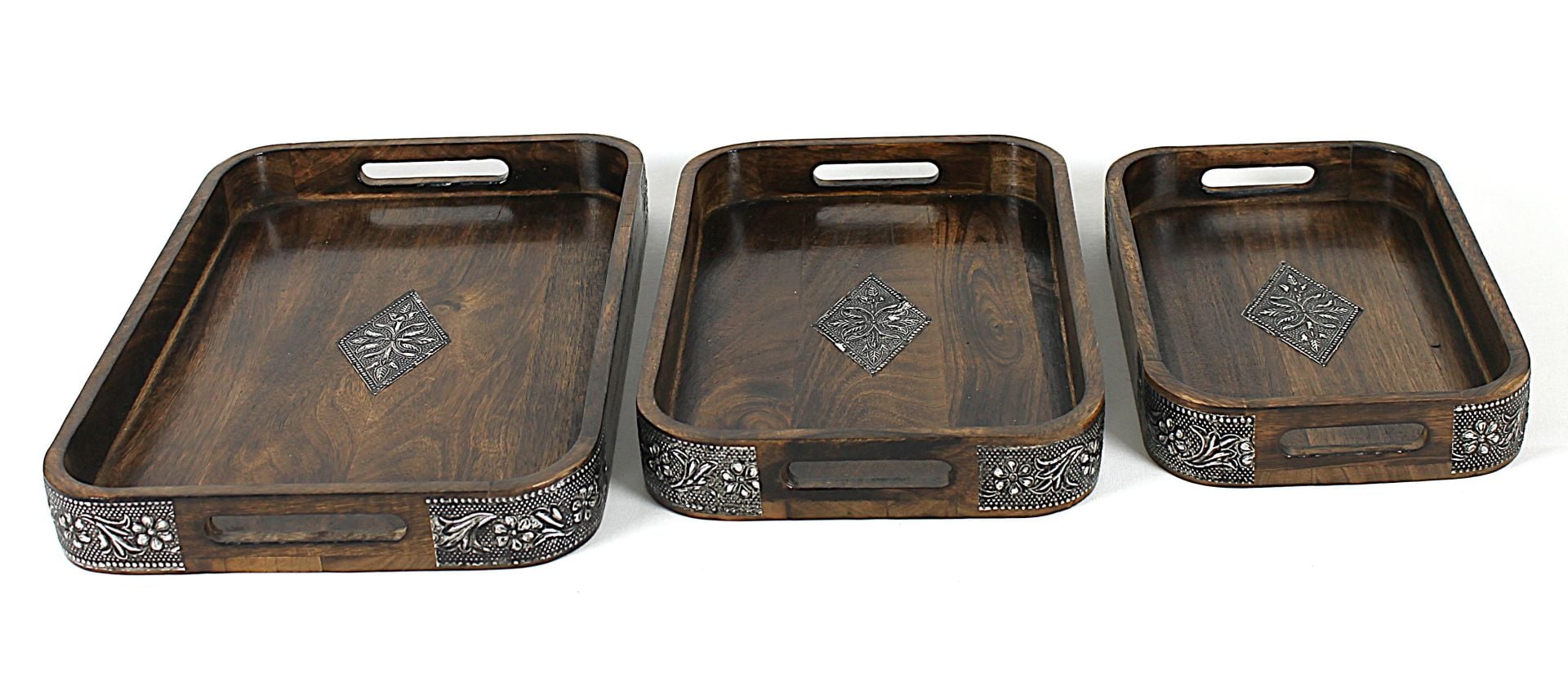 Ahşap Dikdörtgen Tepsi 3'lü Set