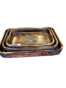 Ahşap Dikdörtgen Tepsi 3'lü Set