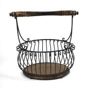 Ahşap Ferforje Sepet Gazetelik 47x30x46 cm.