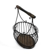 Ahşap Ferforje Sepet Gazetelik 47x30x46 cm.