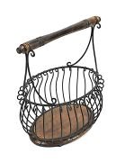 Ahşap Ferforje Sepet Gazetelik 47x30x46 cm.