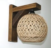 Otantik Çarşı Ahşap Aplik Hasır Şapkalı