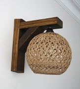 Otantik Çarşı Ahşap Aplik Hasır Şapkalı