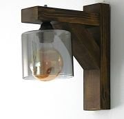 Otantik Çarşı Ahşap Aplik Füme Camlı