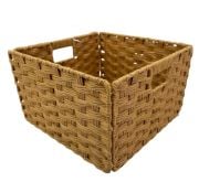 Hasır  Plastik Örme Katlanır Organizer Sarı Renk