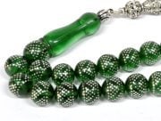 Ateş Kehribar Tesbih Gümüş Çakımlı (Khr -10773)