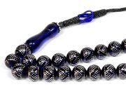 Tesbihci Dayı  Ateş Kehribar Tesbih Gümüş Çakımlı (Khr -10776)