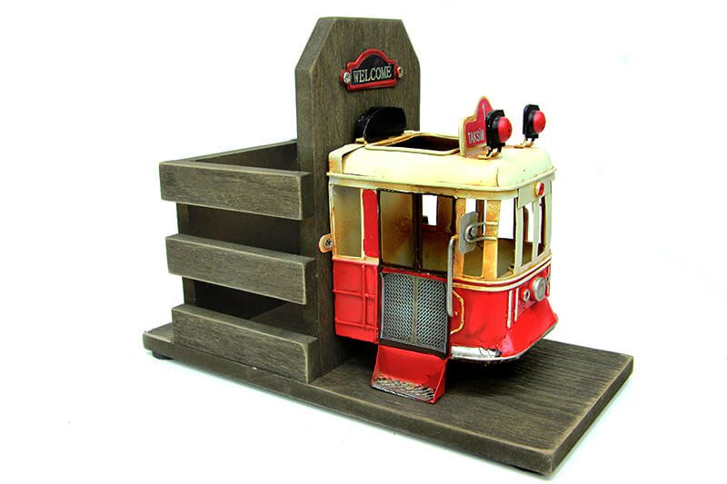 Dekoratif Metal Taksim Tramvay Kalemlik  C0791