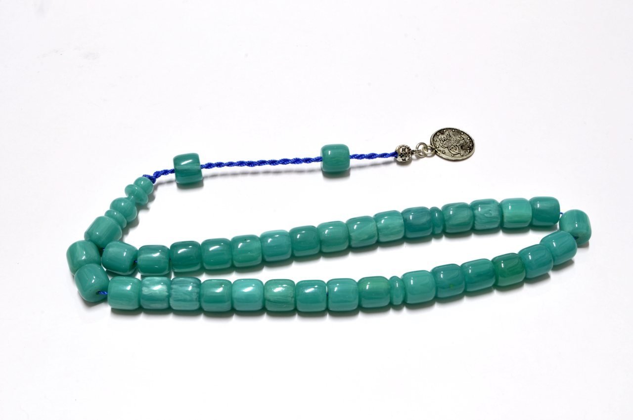 Sıkma Çubuk MalzemeTesbih Turkuaz Renk (Khr -10756)