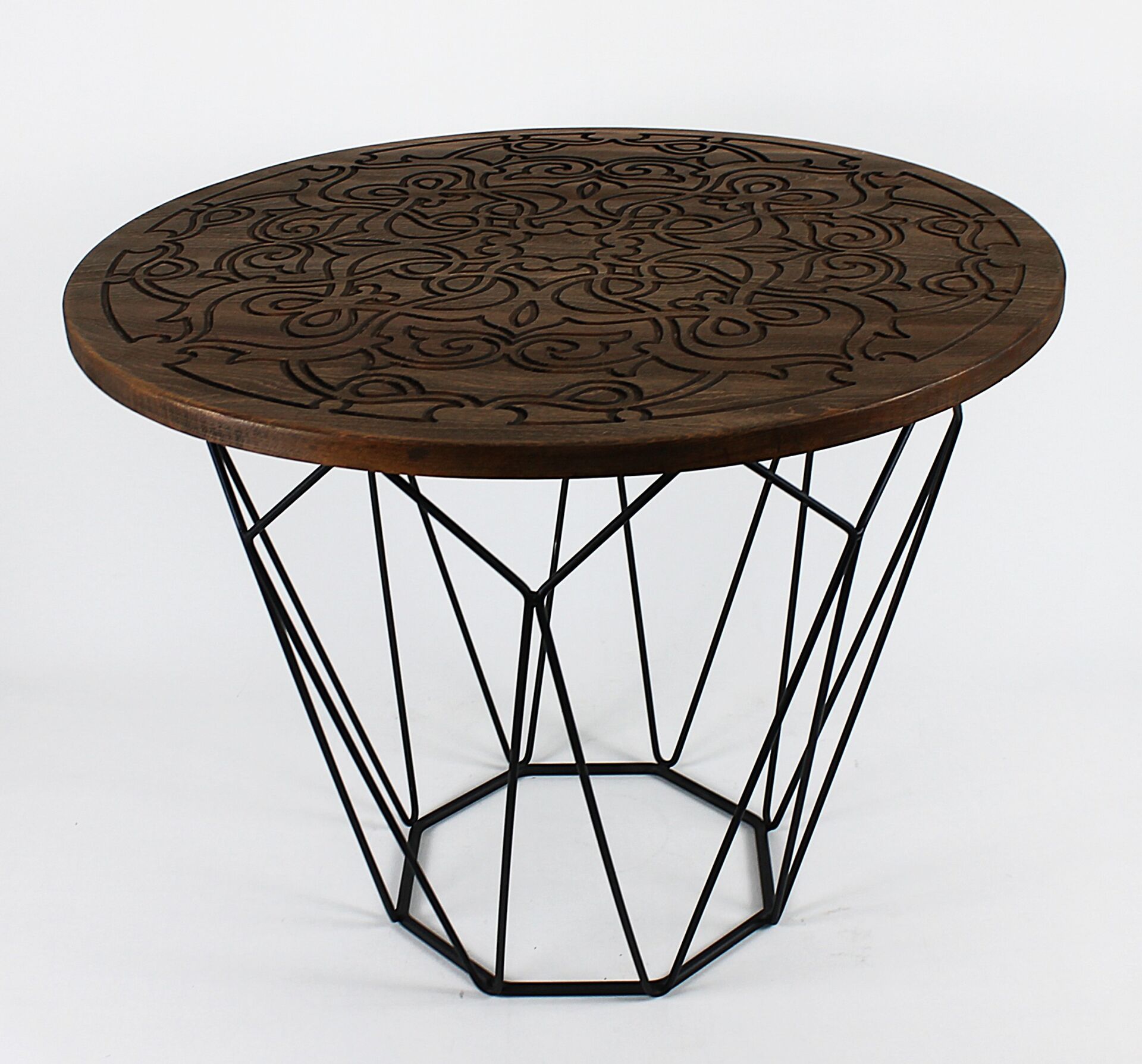 Ahşap  Yuvarlak  Sehpa Ceviz Rengi 67 cm.