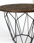 Ahşap  Yuvarlak  Sehpa Ceviz Rengi 67 cm.