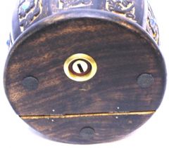 Eskitme Ahşap Kilitli Fıçı Kumbara Orta Boy