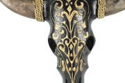 Otantik Çarşı Ahşap Buffalo Kafatası Siyah 45x55 cm.