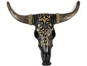 Otantik Çarşı Ahşap Buffalo Kafatası Siyah 45x55 cm.