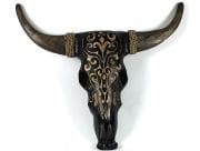 Otantik Çarşı Ahşap Buffalo Kafatası Siyah 45x55 cm.