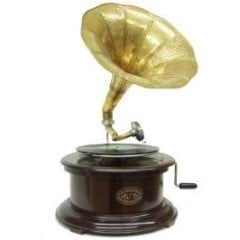 Yuvarlak Gramofon Bordo Renkli 528