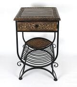 Ahşap Plak Standlı Komodin Etajer 40x40x69 cm. KNA580-2