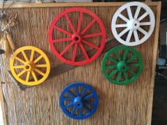 Otantik Çarşı Ahşap At Arabası Tekeri 70 cm.Kırmızı Renk