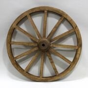 Otantik Çarşı Ahşap At Arabası Tekeri 80 cm.Meşe Renk