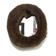 Otantik Çarşı Doğal Ahşap Teak Ağacı Ayna 32x32x3 cm.