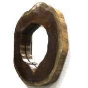 Otantik Çarşı Doğal Ahşap Teak Ağacı Ayna 32x32x3 cm.