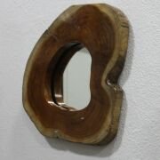 Otantik Çarşı Doğal Ahşap Teak Ağacı Ayna 32x32x3 cm.