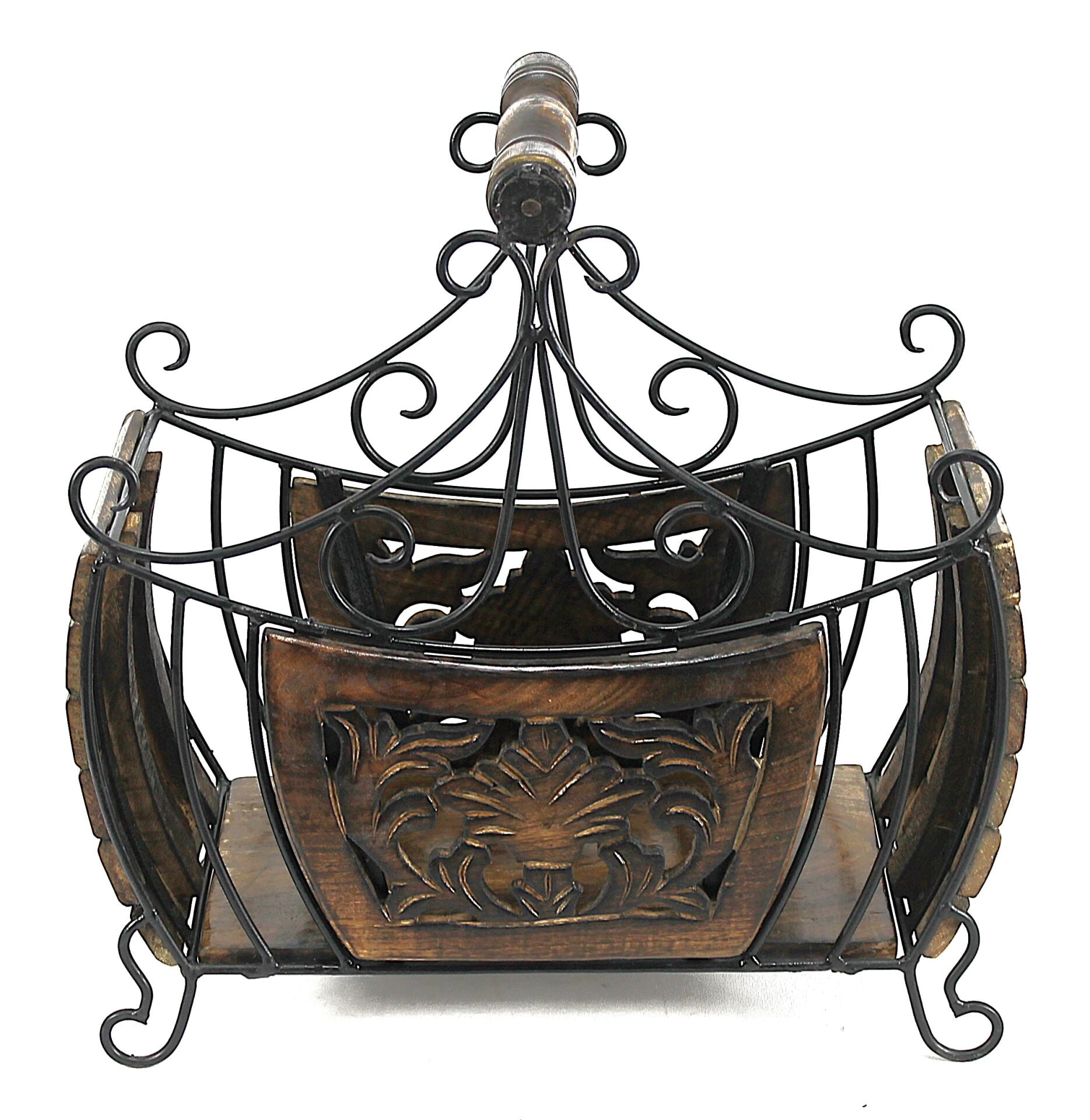 Eskitme Ahşap Ferforje Gazetelik 43x20x43 cm.