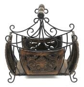 Eskitme Ahşap Ferforje Gazetelik 43x20x43 cm.