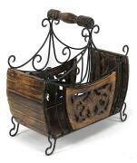 Eskitme Ahşap Ferforje Gazetelik 43x20x43 cm.