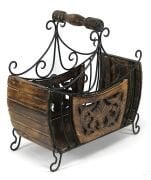 Eskitme Ahşap Ferforje Gazetelik 43x20x43 cm.