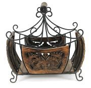 Eskitme Ahşap Ferforje Gazetelik 43x20x43 cm.