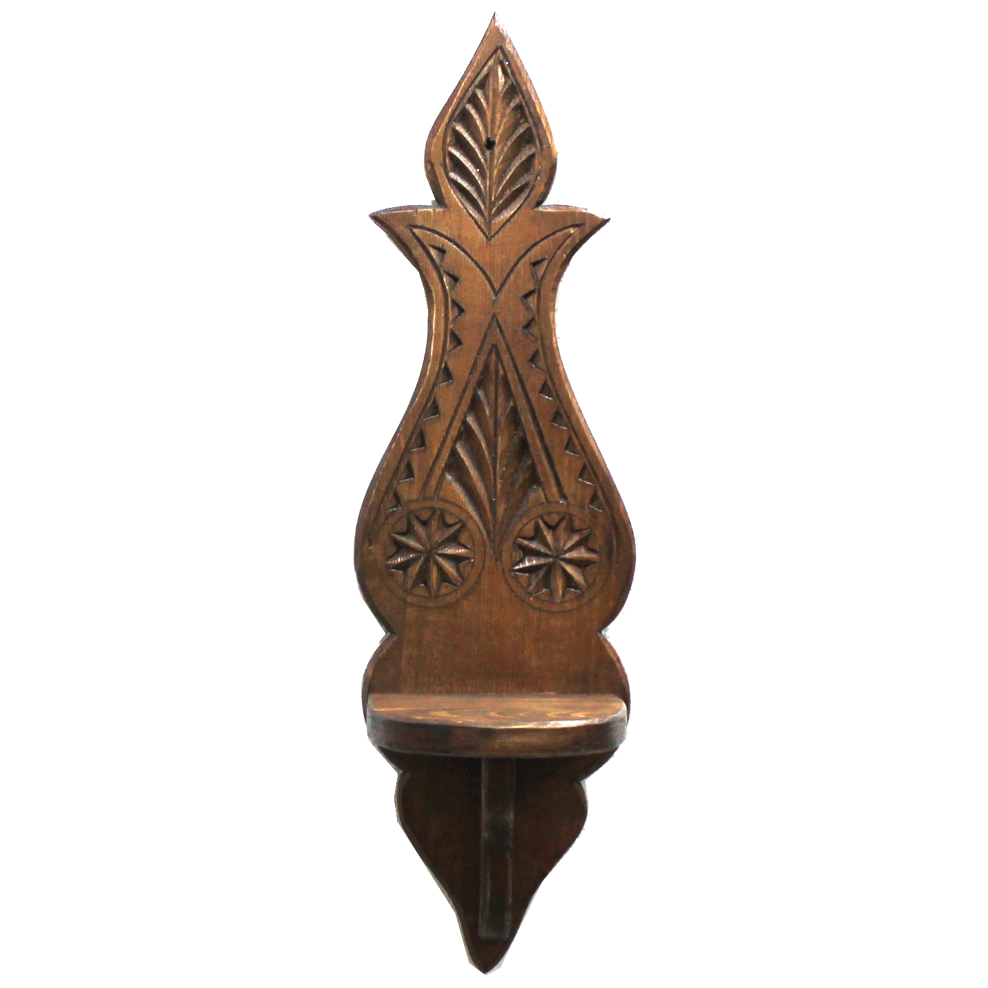 Ahşap Oymalı  Lambalık Raf 50x14x14  cm.