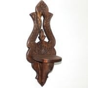 Ahşap El Oyması  Lambalık Raf 19x15x48 cm