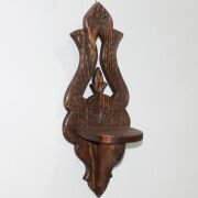Ahşap El Oyması  Lambalık Raf 19x15x48 cm