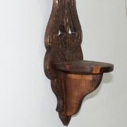 Ahşap El Oyması  Lambalık Raf 19x15x48 cm