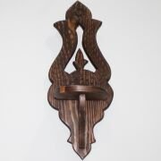 Ahşap El Oyması  Lambalık Raf 19x15x48 cm
