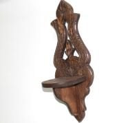 Ahşap El Oyması  Lambalık Raf 19x15x48 cm