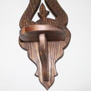 Ahşap El Oyması  Lambalık Raf 19x15x48 cm
